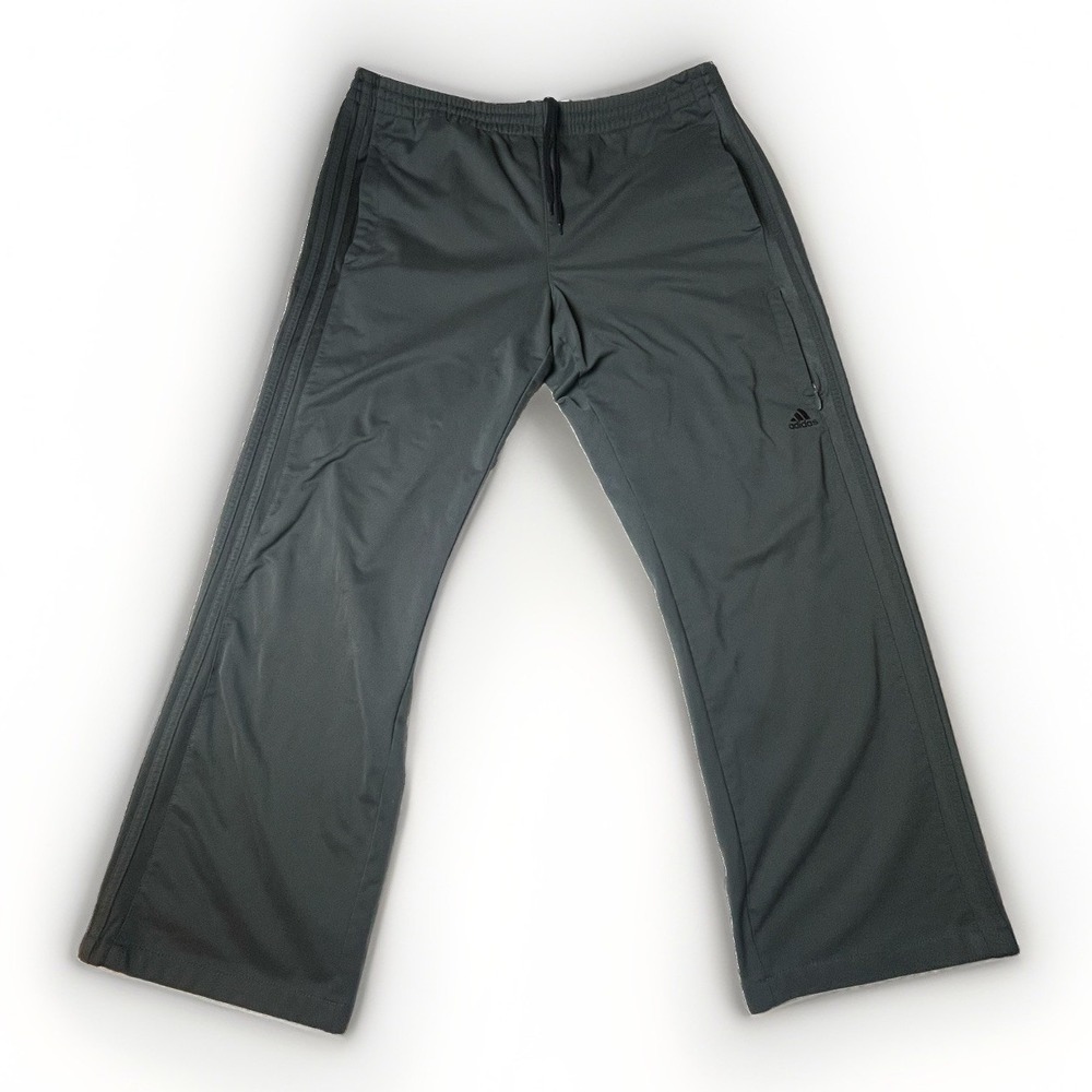 Adidas Dark Grey Jogger Sweatpants with Gray Stripe Men's Size XL Drawstring